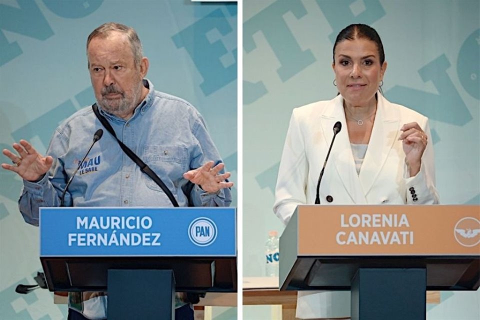 Mauricio Fernández y Lorenia Canavati, candidatos a la Alcaldía de San Pedro.