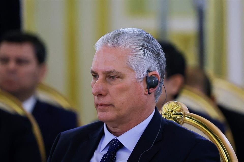 El Presidente cubano Miguel Díaz-Canel durante una reunión en Moscú el 8 de mayo del 2024.