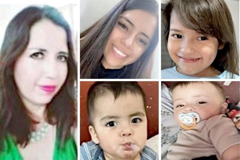 Rita Rivas Reyes, de 53 años; su hija, María Fernanda Cruz Rivas, de 25, y sus nietos Airam, de 6, y los gemelos Óscar y Pablo, de 1 año, no han sido localizados.