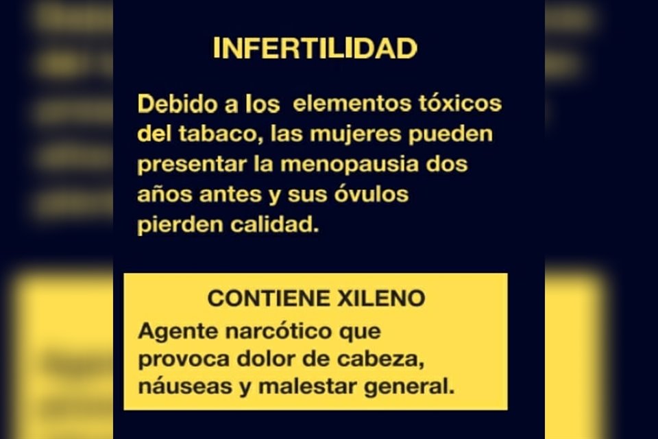 La Secretaría de Salud publicó este viernes el catálogo de leyendas, imágenes, pictogramas y mensajes sanitarios para los paquetes de productos del tabaco.