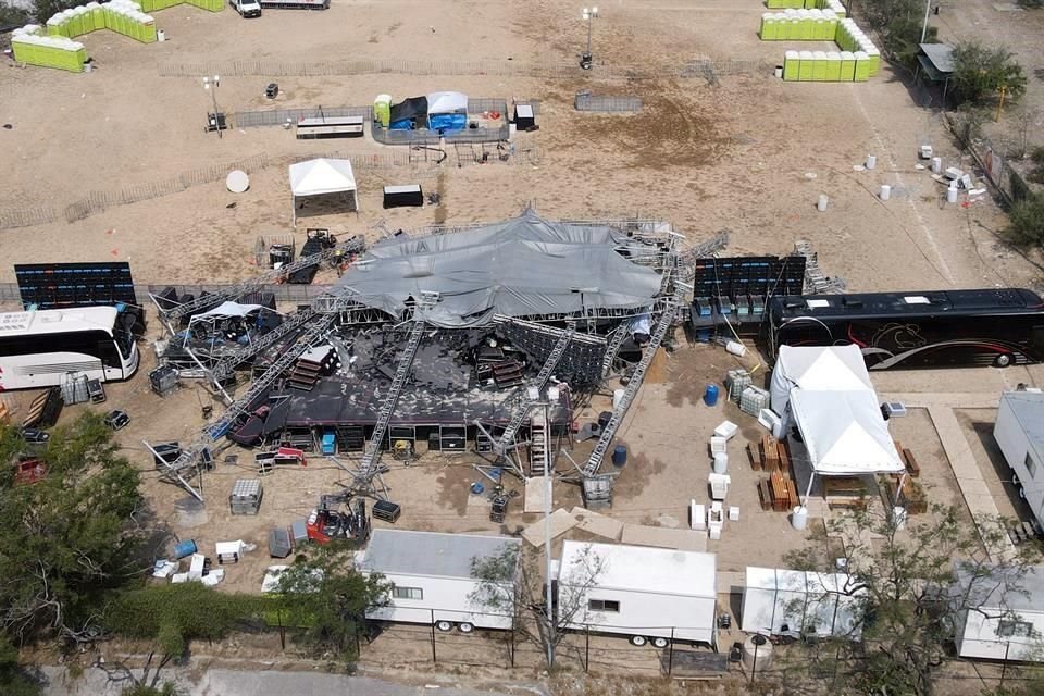 Aunque no mencionó el nombre de la compañía que montó el escenario, versiones oficiales indican que la empresa es Proaudio del Norte.