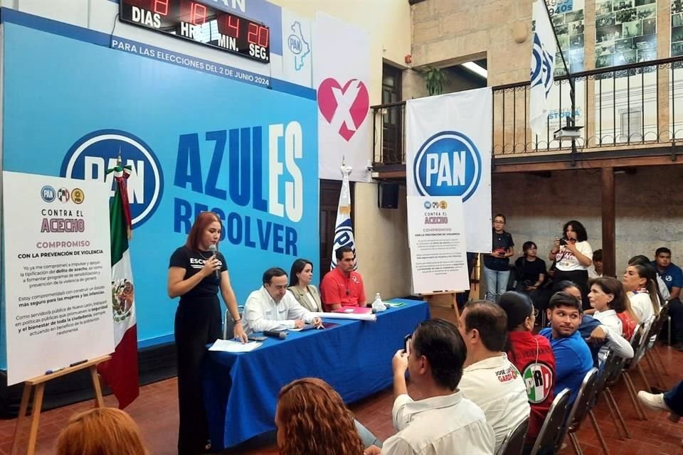 En rueda de prensa en el Comité Estatal del PAN, Hernán Salinas, dirigente estatal del partido, explicó que el acecho y acoso son tema que las autoridades no han sabido atender de forma eficaz.