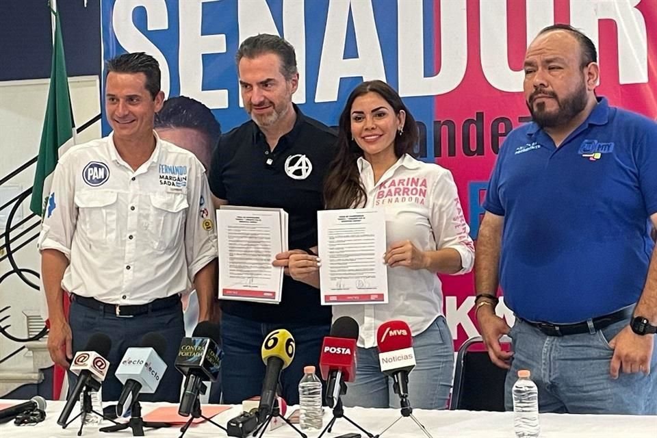 Fernando Margáin, Adrián de la Garza, Karina Barrón y Policarpo Flores.