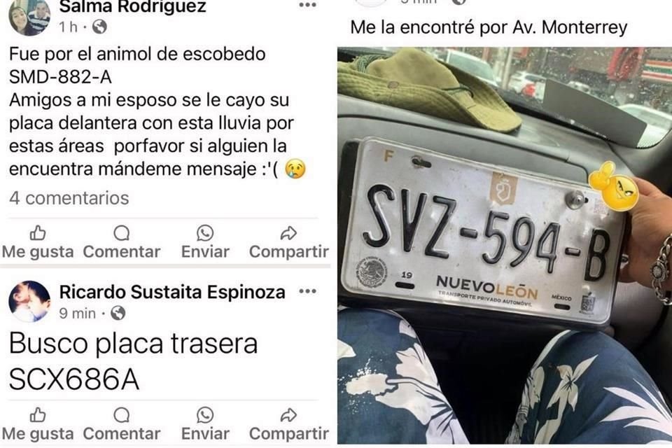 En grupos de Facebook la gente busca sus placas o a los dueños de láminas que han encontrado.