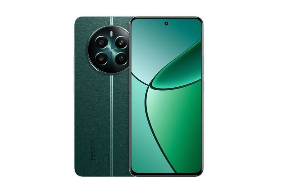 El Realme 12+ 5G es el modelo más equipado. Destaca por su sistema fotográfico y cuero vegano en la zona trasera.