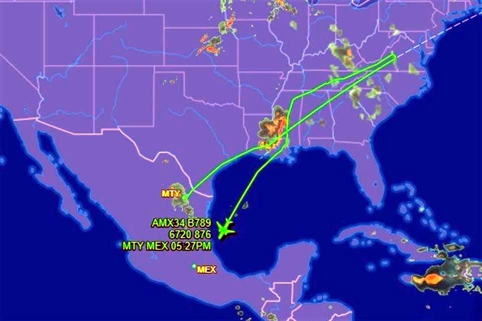 Un viaje de Monterrey a Madrid de Aeroméxico fue desviado hacia CDMX luego de tres horas de vuelo.