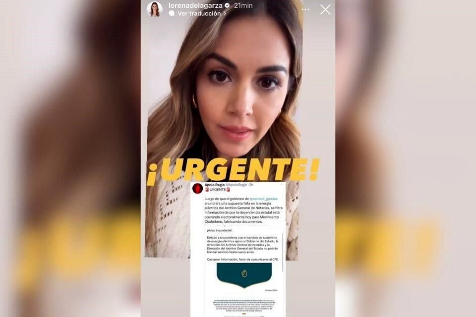 La priista Lorena de la Garza denunció las presiones del Gobernador vía Instagram.