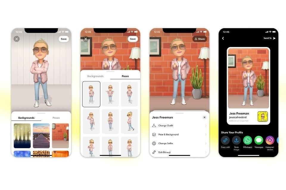 Habrán más de mil 200 combinaciones de poses corporales, expresiones faciales, gestos y fondos para tu avatar.