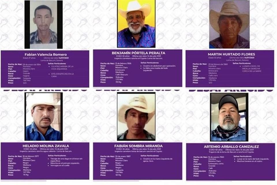 Diez hombres yaquis desaparecieron desde hace 6 días en inmediaciones de Loma de Bácum, confirmó Comisión de Búsqueda de Personas en Sonora.