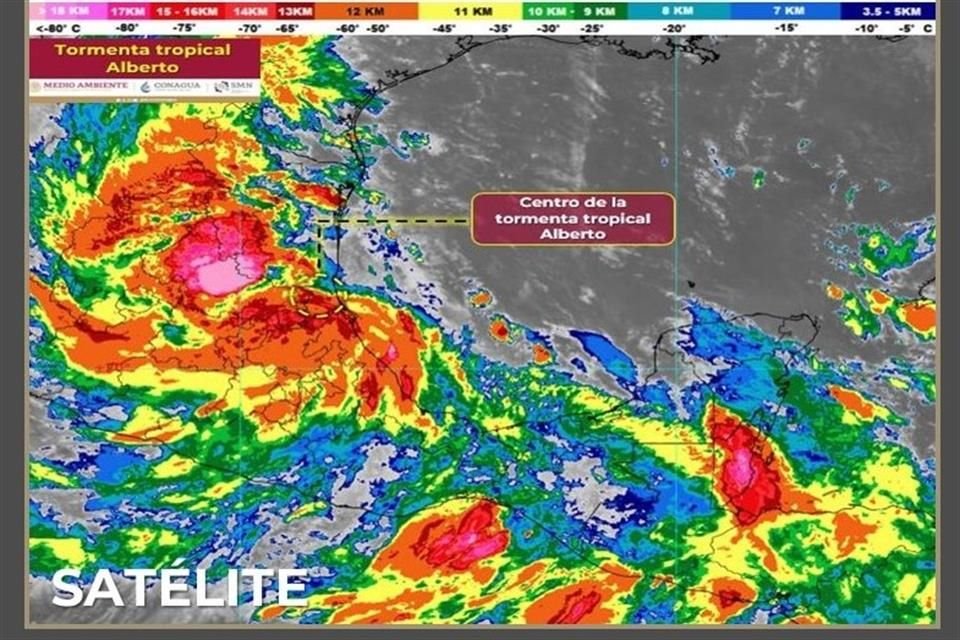 La Comisión Nacional del Agua detalló que 'Alberto' tocó tierra a las 4:30 horas.
