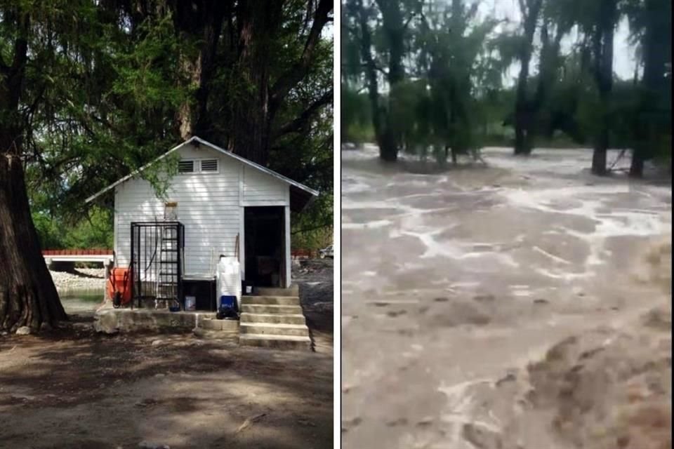 Las fuertes lluvias provocaron que el negocio fuera arrastrado por una fuerte corriente del Río Ramos.