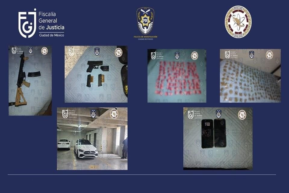 En el primer inmueble fueron decomisados más de 300 envoltorios con diversas drogas, dos armas de fuego, un auto de alta gama, dinero y documentos.