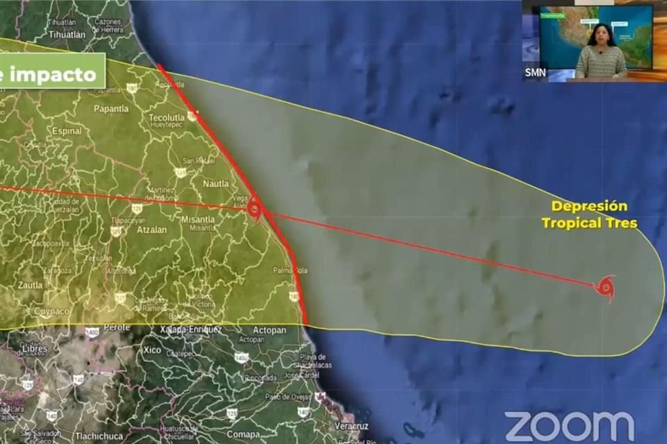 De intensificarse la depresión tropical, la Conagua alertó que se podrían presentar vientos de 63 a 119 kilómetros.