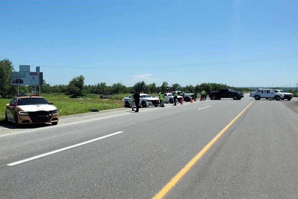 Elementos de la Guardia Estatal de Tamaulipas se encuentran en la zona para resguardar la seguridad.