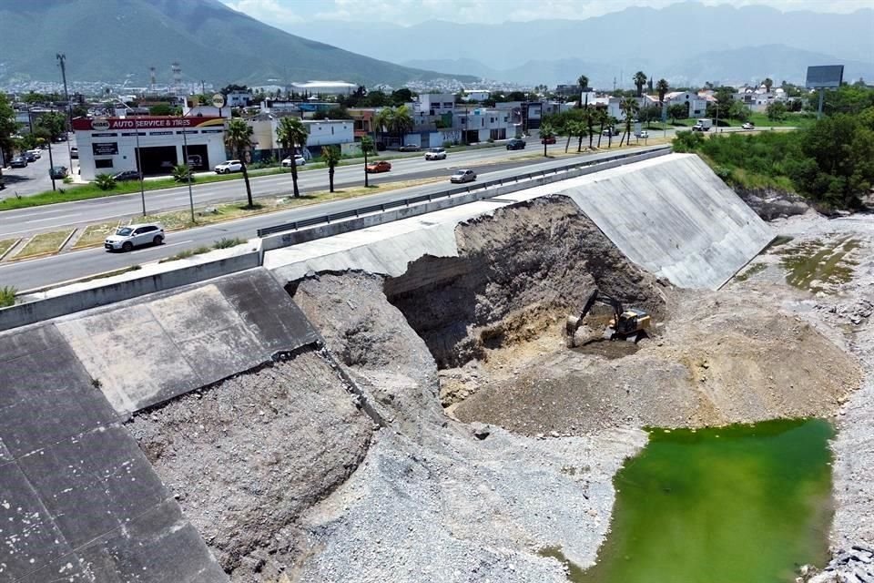 El talud resultó afectado por el paso de 'Hanna' en el 2020 y de nueva cuenta por Alberto, en junio pasado.