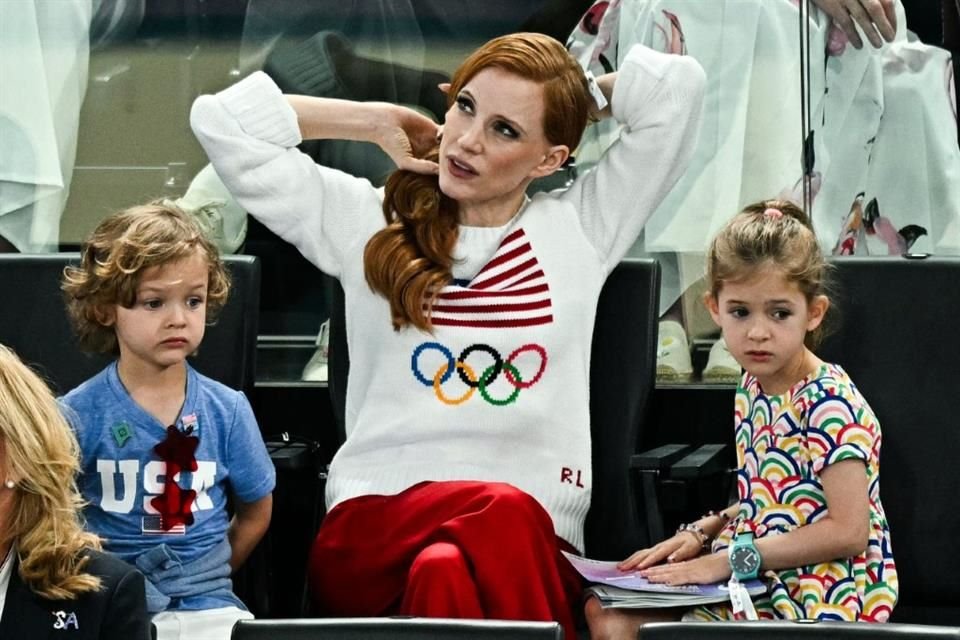 Jessica Chastain acudió en compañía de sus dos hijos.