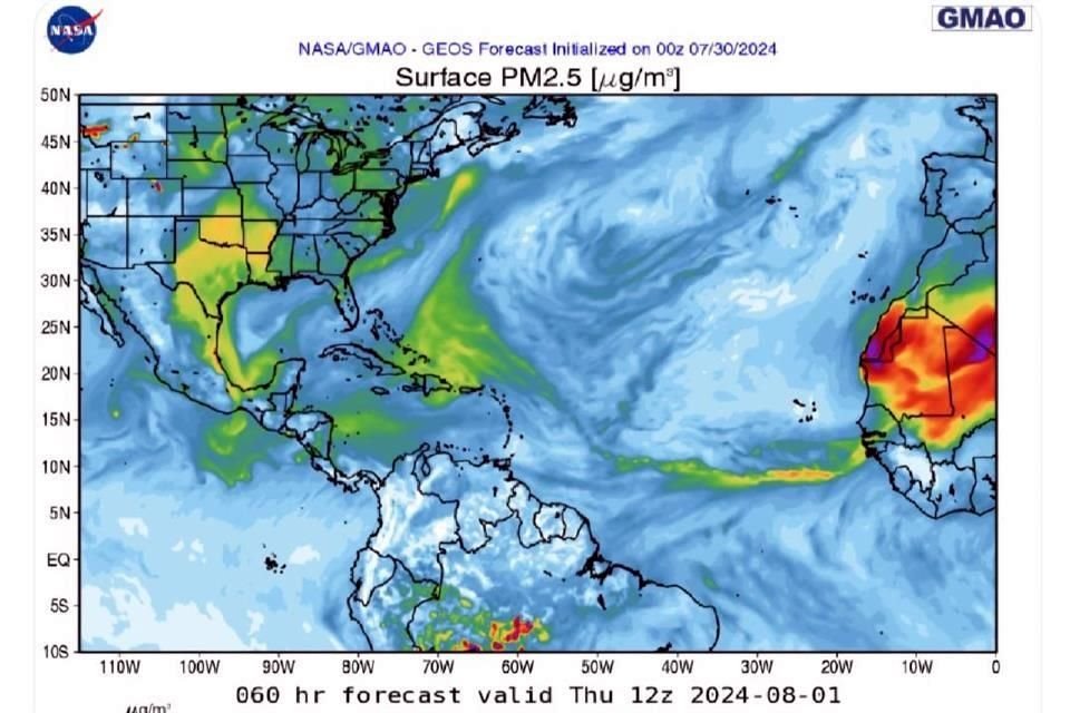 Observatorio de Calidad del Aire alerta por el ingreso de polvo del Sahara, que elevaría aire sucio de la Ciudad entre miércoles y jueves.