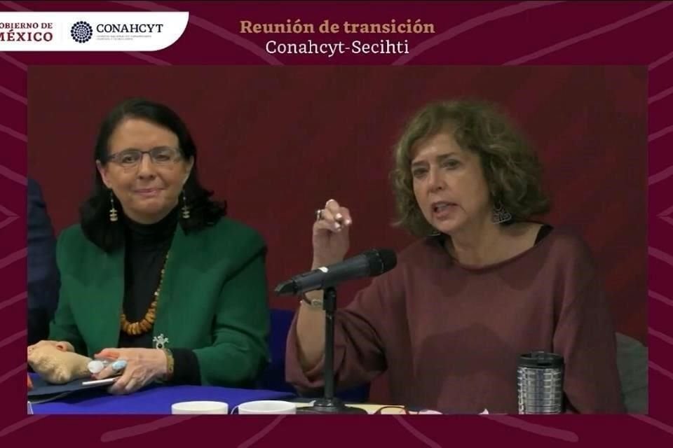 María Elena Álvarez-Buylla, directora del Conahcyt, y Rosaura Ruiz, titular de la futura Secretaría de Ciencia, Humanidades, Tecnología e Innovación (Secihti), sostuvieron un encuentro esta semana.