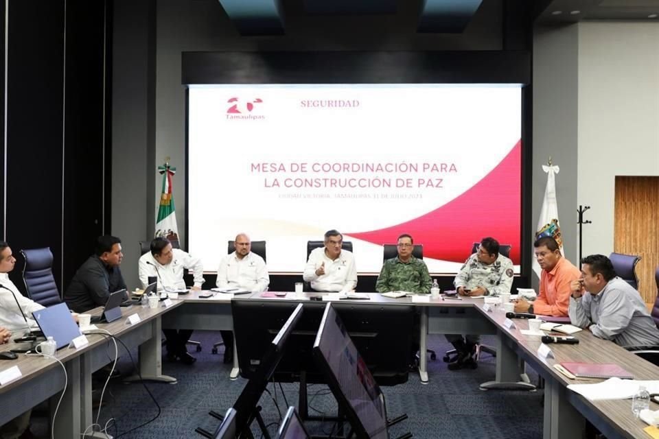 El Gobernador Américo Villarreal presidió hoy la Mesa de Coordinación para la Construcción de la Paz, en Ciudad Victoria.