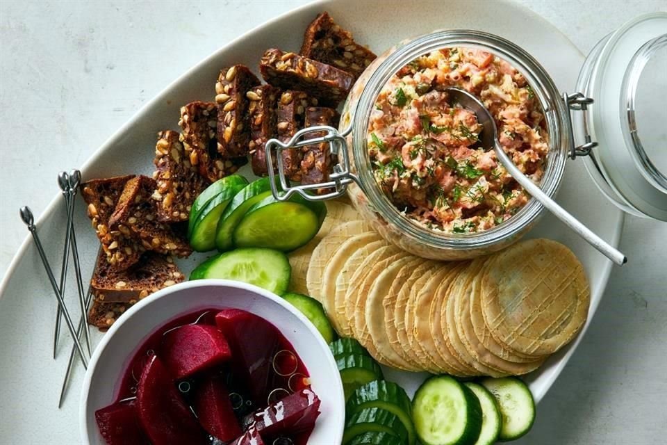 Rillettes de salmón a la miel y mostaza.