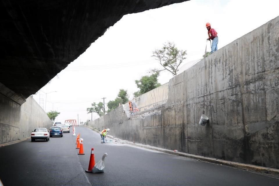 Durante el fin de semana los trabajos se concentraron en la parte central del muro.