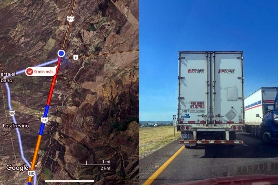 El percance, en el que una de las unidades de carga se incendió, se reportó alrededor de las 6:00 horas en el kilómetro 74.