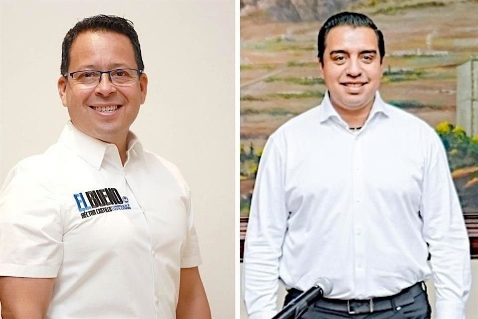 Héctor Castillo, del PAN (izq) y Jesús Nava, actual Alcalde de Santa Catarina.(der)