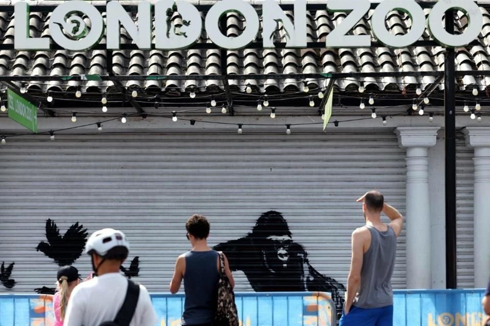 El noveno grafiti de la serie de animales de Banksy apareció este martes en la puerta del Zoológico de Londres.