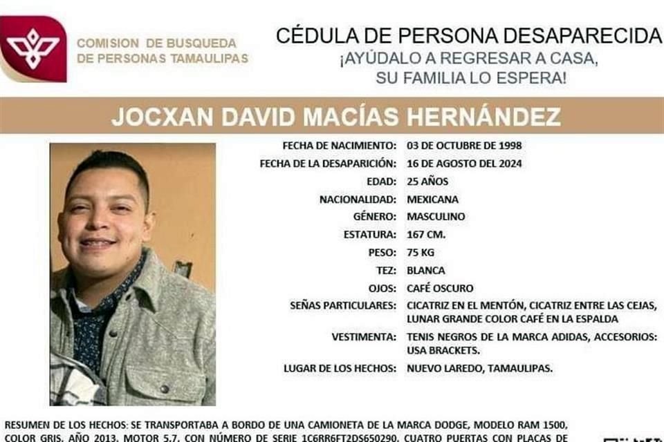 Jocxan David Macías Hernández, de 25 años.