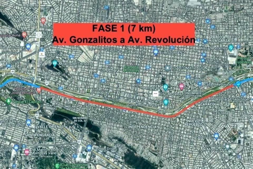 El Gobernador Samuel García informó que la primera fase será de Gonzalitos a Revolución.