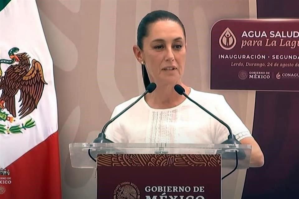 Claudia Sheinbaum en la inauguración de Agua Saludable para La Laguna.