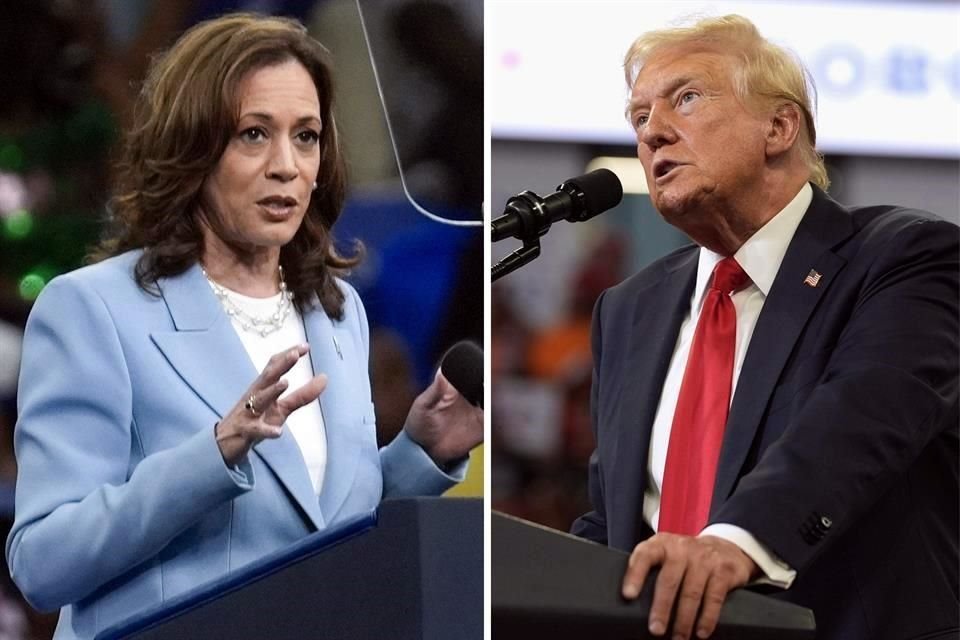 La Vicepresidenta y candidata presidencial demócrata, Kamala Harris, y el candidato presidencial republicano y expresidente Donald Trump.