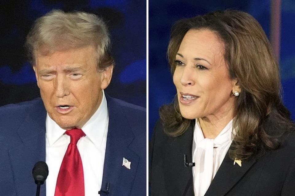 Donald Trump y Kamala Harris en el primer debate llevado a cabo en Filadelfia.