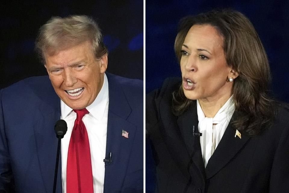 El ex Presidente Donald Trump y la Vicepresidenta Kamala Harris durante el debate presidencial de Estados Unidos, el 10 de septiembre.