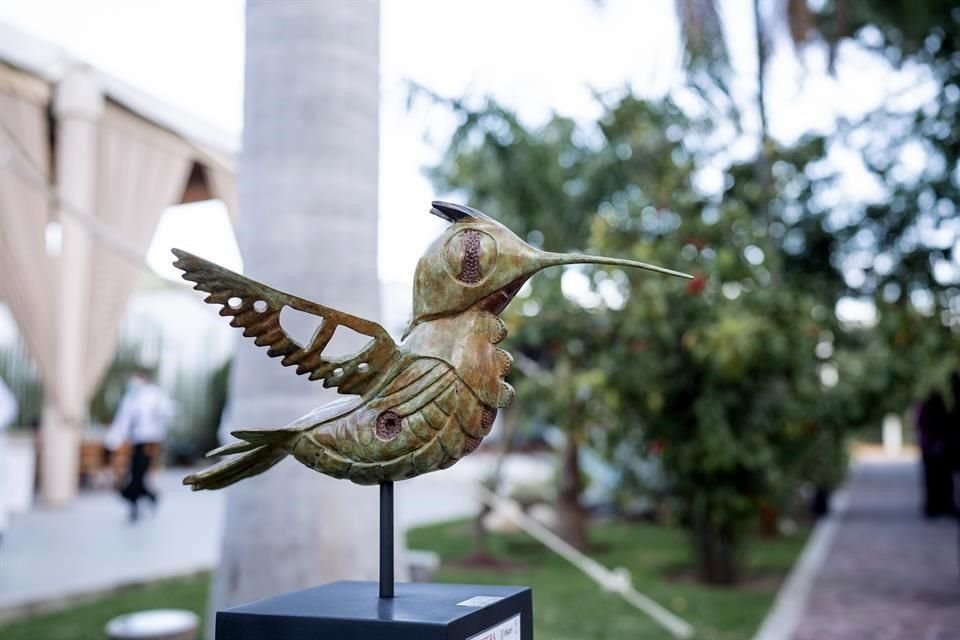 Artesanías de Oaxaca expuestas durante la recepción.