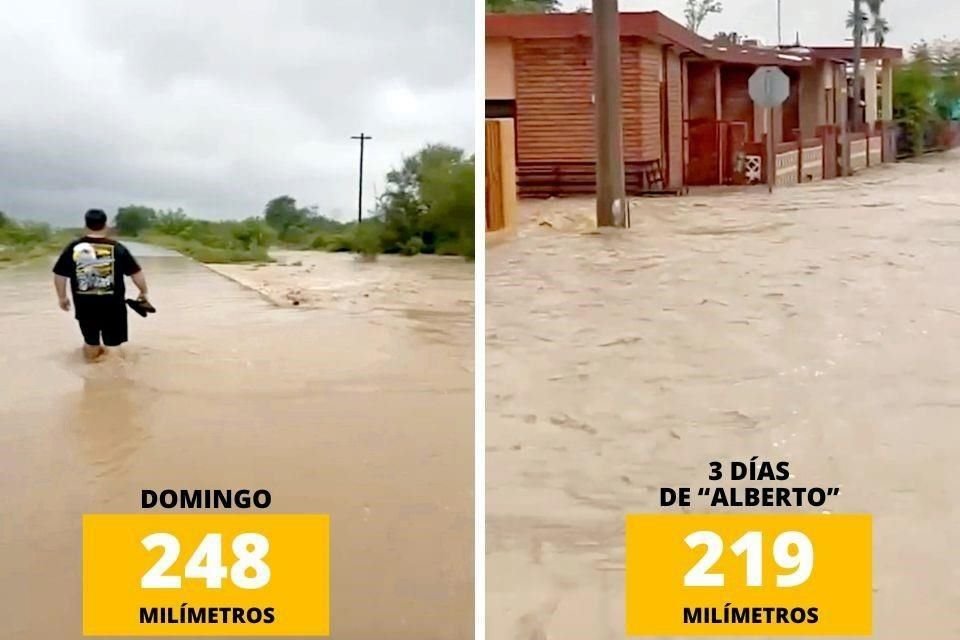 En un solo día, Los Ramones recibió más precipitaciones que las registradas durante el paso de la tormenta Alberto, de acuerdo con la Conagua.