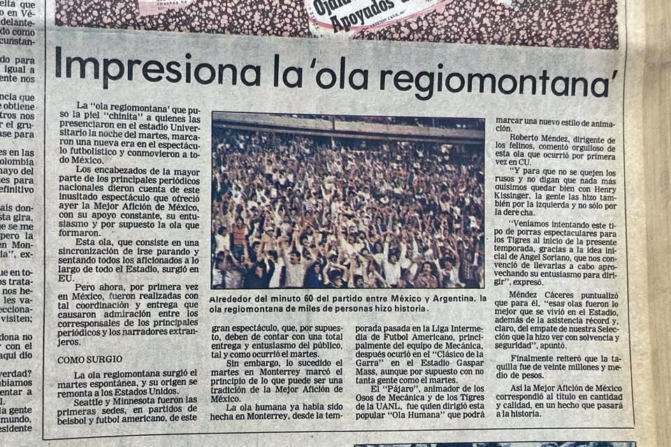 La primera 'Ola' se dio en 1984 y El Norte publicó ese hecho histórico.