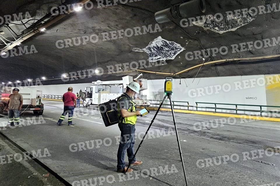 Trabajadores iniciaron un estudio geológico en Túnel de la Loma Larga con escáner de IGEO Scanner X7 Trimble.