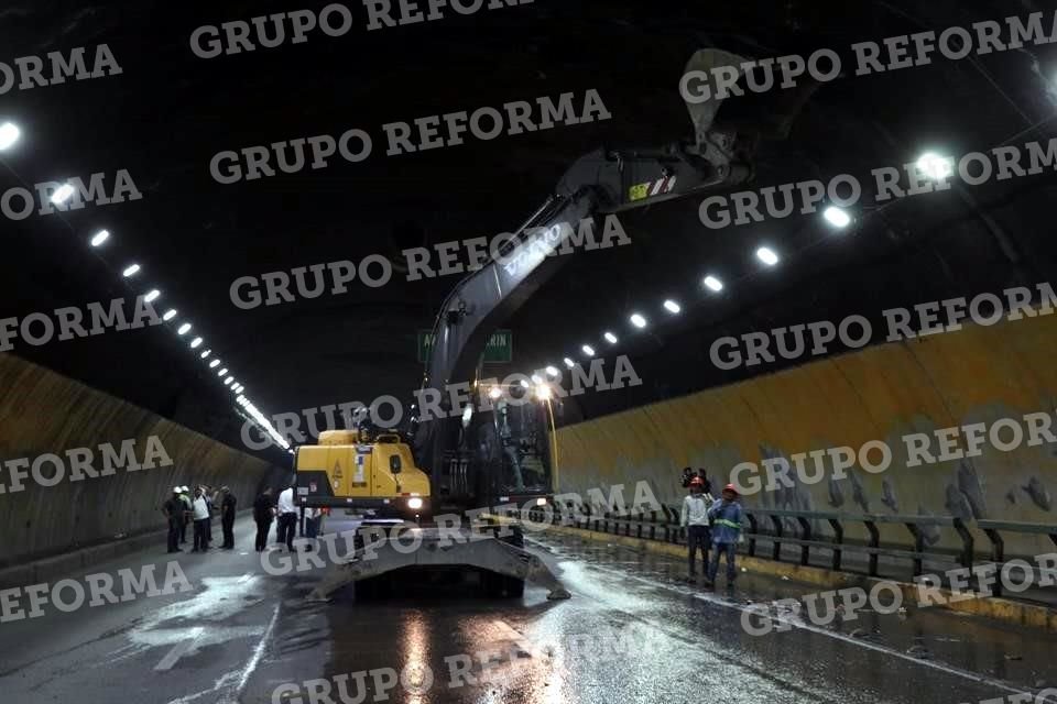 Estado y Municipios iniciaron los trabajos de reparación en el Túnel de la Loma Larga.