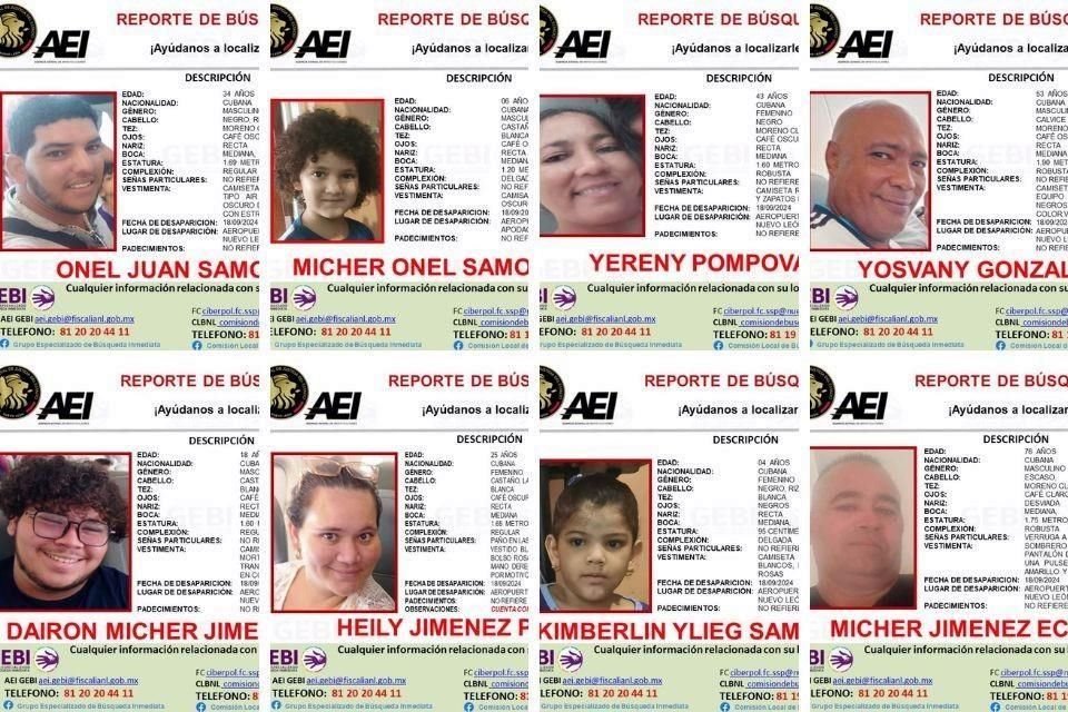 El grupo llegó el jueves pasado al Aeropuerto Internacional de Monterrey, donde su familia tuvo el último contacto con ellos.