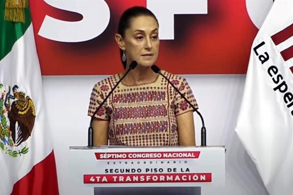 Claudia Sheinbaum, Presidenta electa, durante el séptimo Congreso Nacional de Morena, donde renovarán la dirigencia del partido.