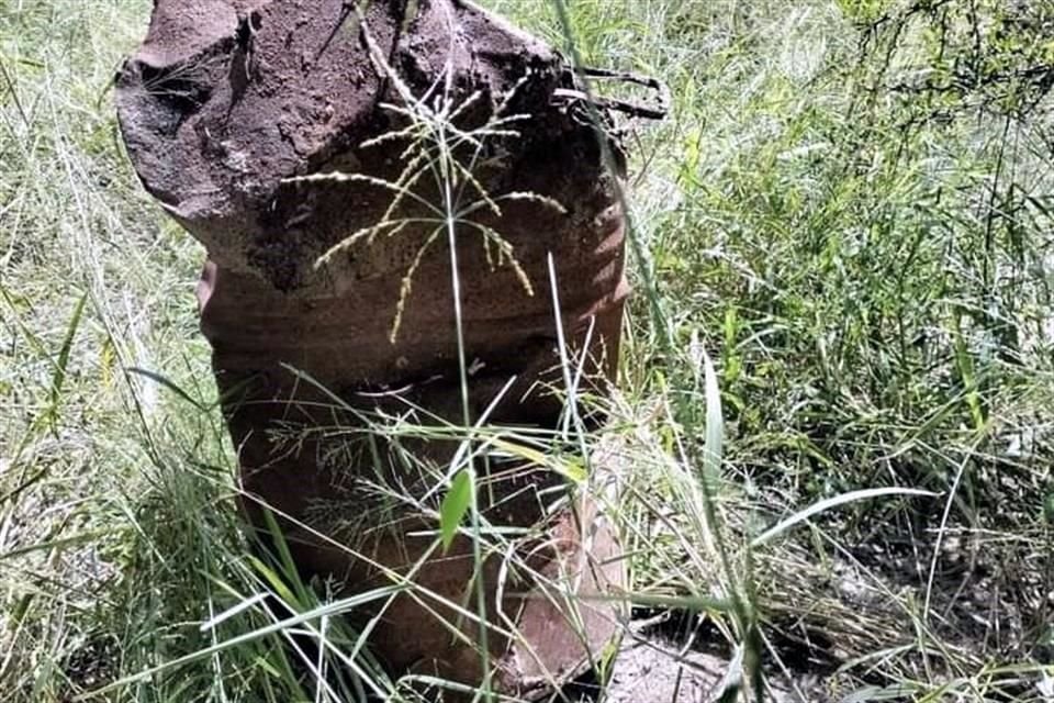 Además hallaron una soga, dos pozos tipo hornos y un tambo (foto), como los usados por el crimen para quemar a sus víctimas.