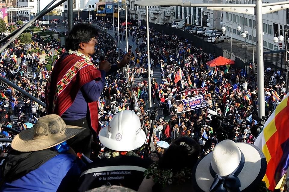 El ex Presidente Evo Morales da un discurso en una manifestación en La Paz, el 23 de septiembre del 2024.