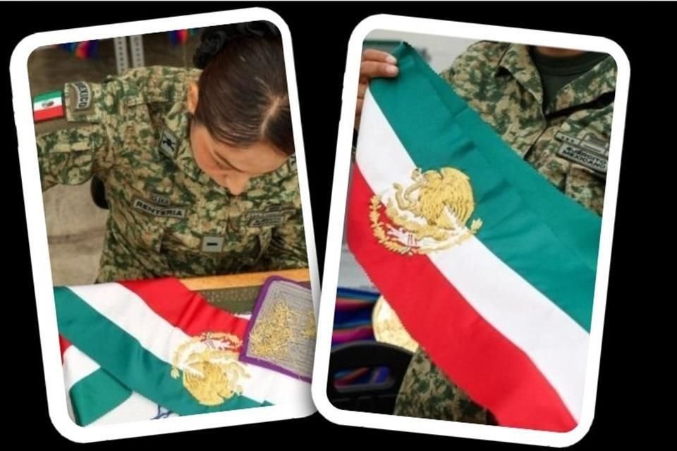 Así se confecciona en el Ejército la banda presidencial que será entregada a Claudia Sheinbaum el 1 de octubre como la nueva Presidenta de México.