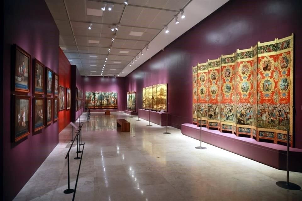 Biombos y pinturas de castas novohispanas integran la expo.