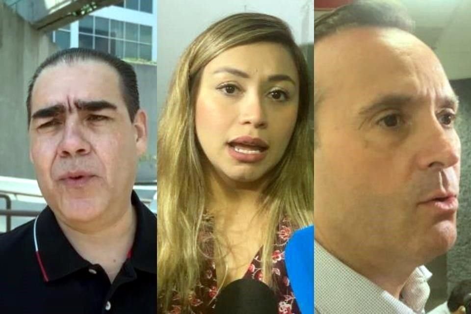 Heriberto Treviño, Anylú Hernández y Carlos de la Fuente, coordinadores de las bancadas de PRI, Morena y PAN, respectivamente, esperan abrir diálogo con el Gobernador.