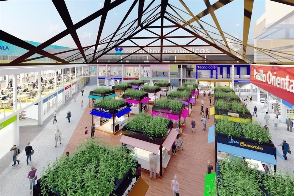 Plazoleta de kioscos de más de 2,000 M2 en Mercaplaza Huinalá.