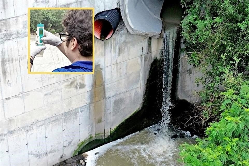 Un análisis de laboratorio al agua de una descarga pluvial en Morones Prieto y Santa Bárbara (foto), en San Pedro, detectó 'gran' contaminación de heces fecales.