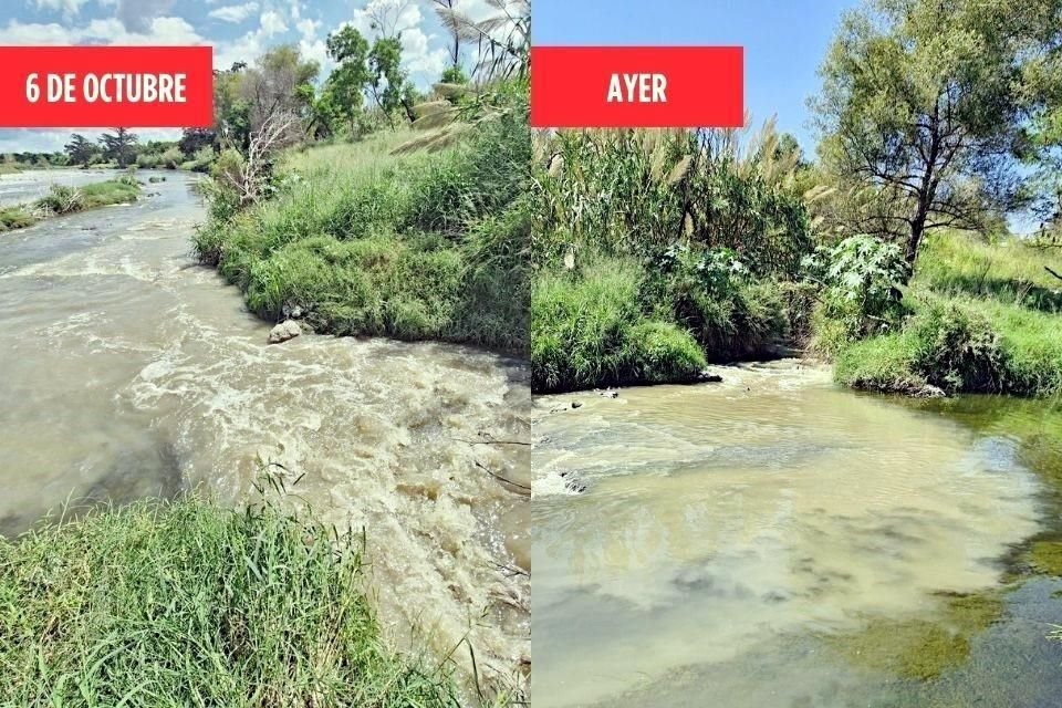 La descarga de aguas residuales se mantenía abundante y con malos olores a la altura del puente de Teófilo Salinas.