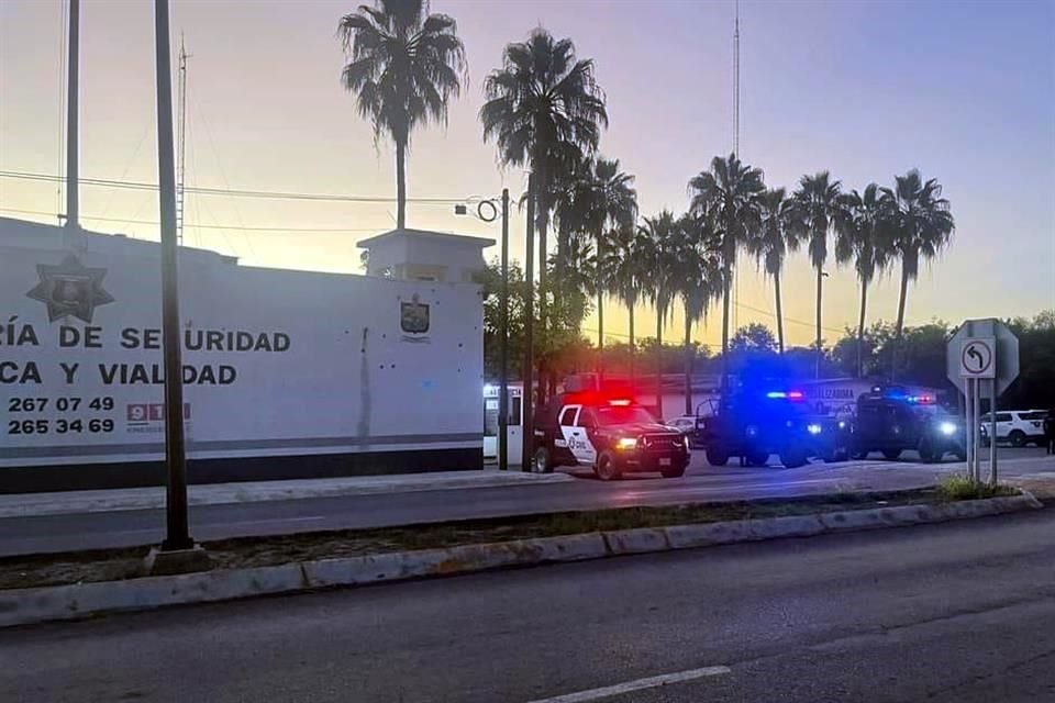 El edificio de la Secretaría de Seguridad Pública de General Terán permanece bajo fuerte vigilancia.